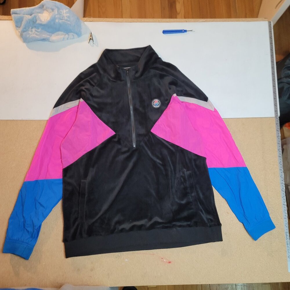 Pink Dolphin Quarter-Zip Velour Jacket + Sweatpants Set (Size M)